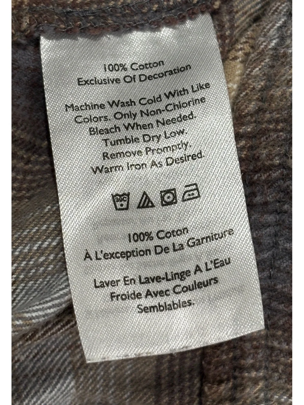Eddie Bauer Men's Brown Plaid Lounge Pants with Drawstring Waist
